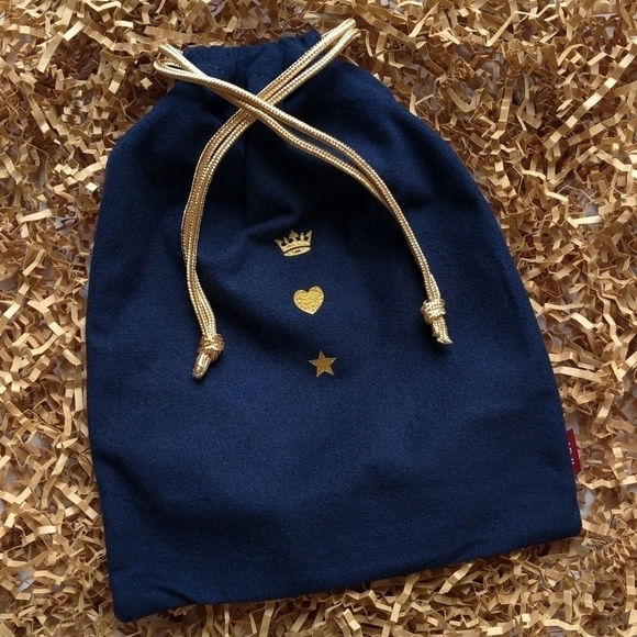 ipsy Handbags - ipsy Gold Crown Heart Star Royal Blue Velvet Glam Bag Plus November 2021